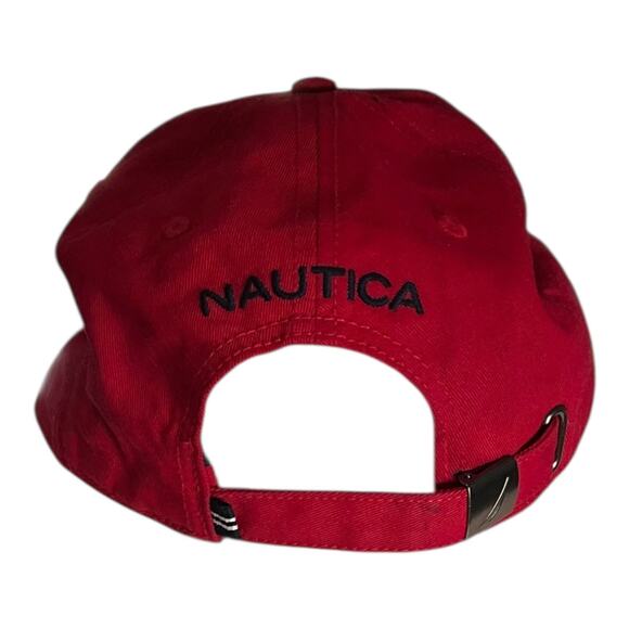 NAUTICA Baseball Cap Red Blue One Size 100% Cotton Used Outdoor Active - Picture 2 of 9